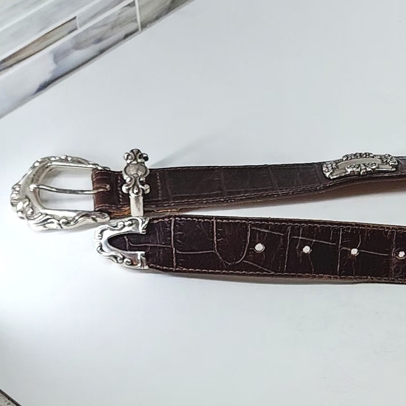 Vintage Brighton Silver on Brown Belt - Picture 5 of 6